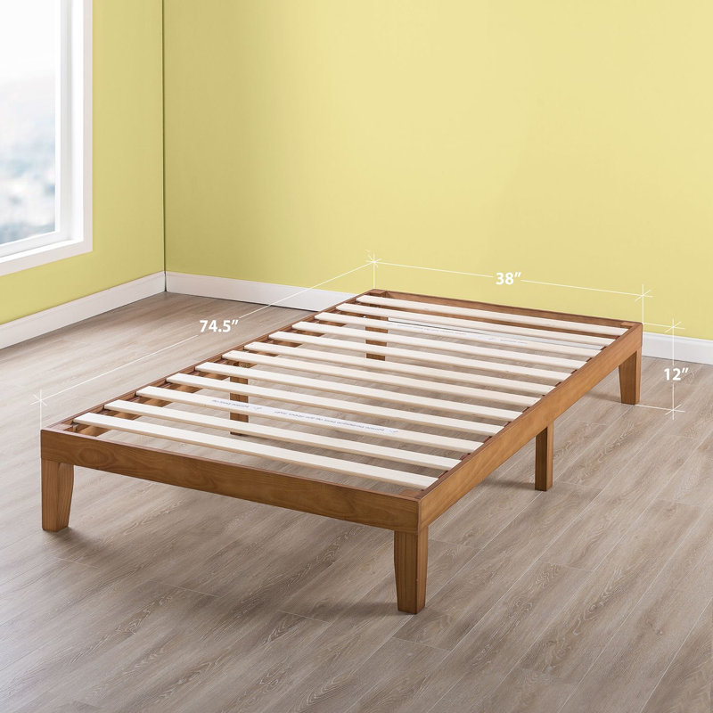 Harlow Solid Wood Platform Bed, Cherry, Twin