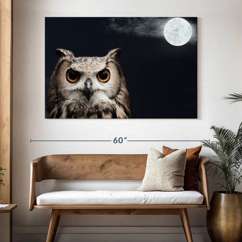 Brampt African Eagle Owl, 34" H x 51" W