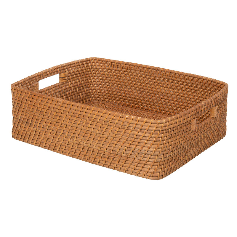 Panier en rotin Bavan, Brun miel, H 6 po x l 18 po x P 14 po