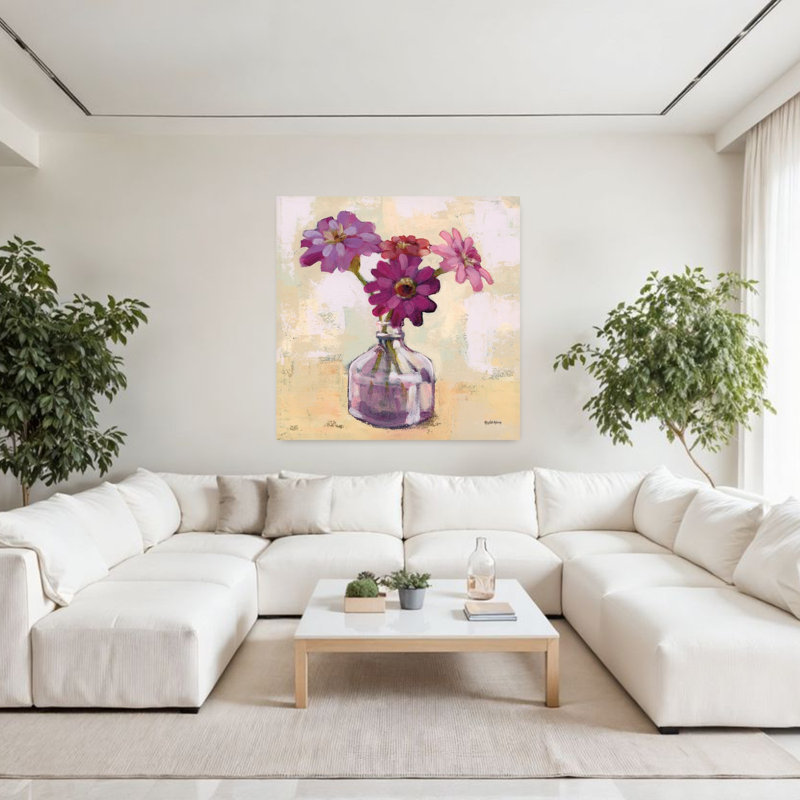 «Last Summer Bouquet», art mural contemporain, H 48 po x l 48 po