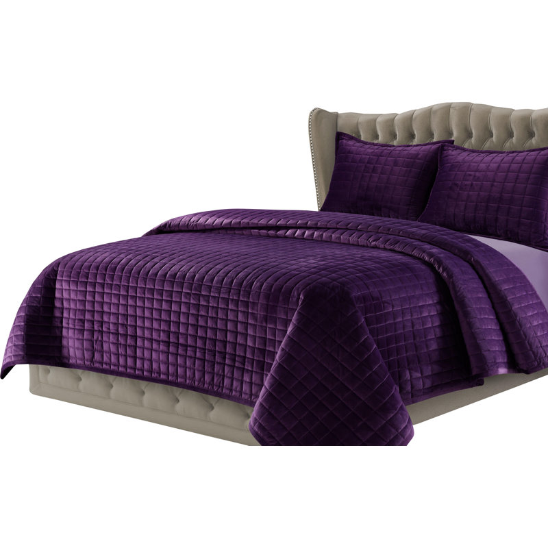 Glam Quilt, Purple, Queen Quilt + 2 Standard Shams