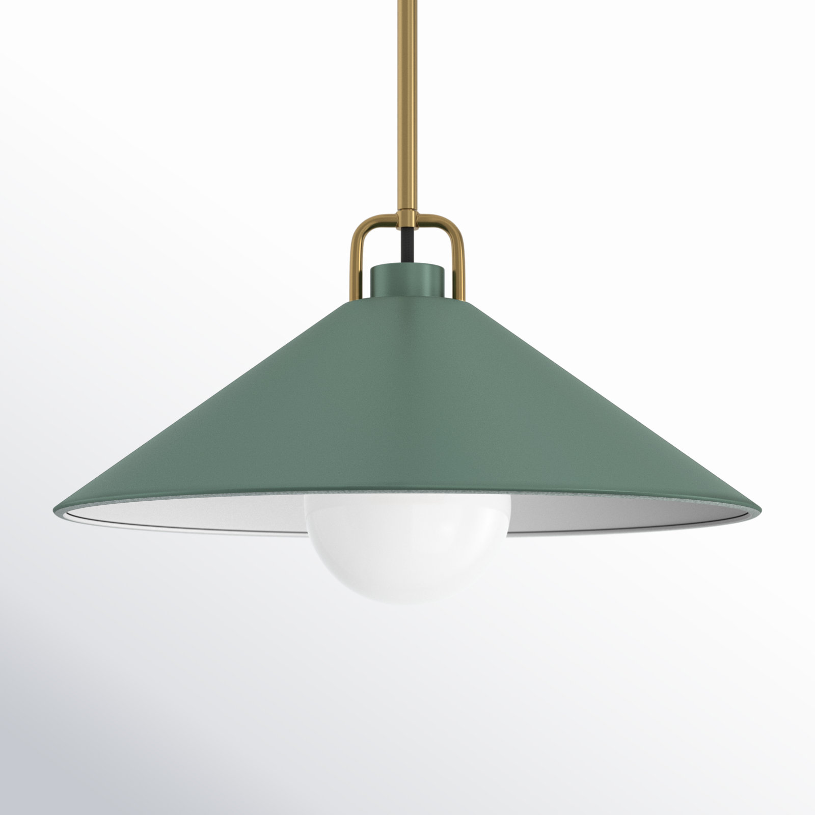 Zoë Single Light Metal Steel Dimmable Pendant, Sage Green