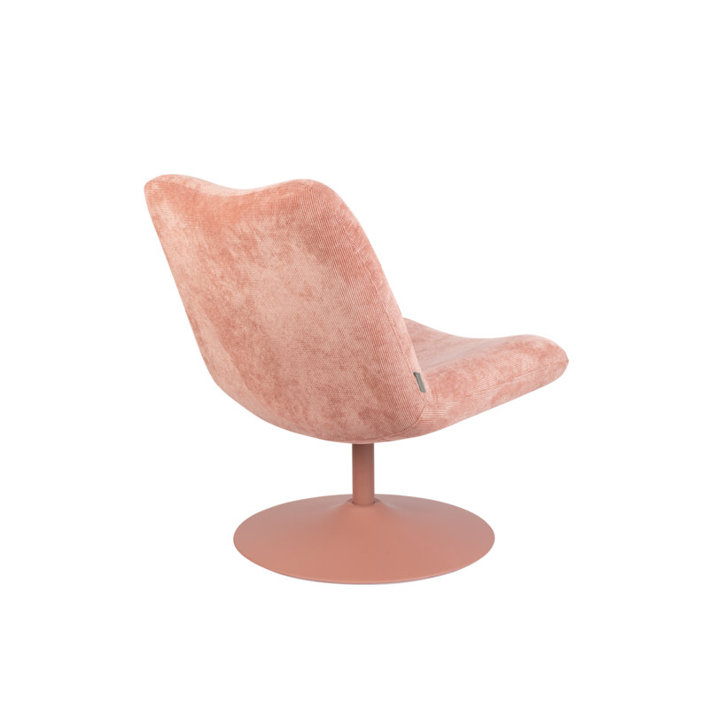 Bubba Swivel Lounge Chair, Pink Polyester Blend, Pink