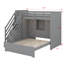 Lit simple superposé simple avec marches de rangement, garde-robe, ports USB et éclairage intégré-319897582