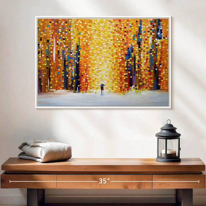 Coucher de soleil, Cadre flottant blanc, 25 po x 17 po
