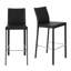 Ensemble de deux chaises de bar en similicuir noir et en acier de 30 po de hauteur