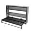 Lit escamotable gris en métal avec tablettes intégrées, pliable et stable, parfait pour les espaces invités, peu encombrant et facile à monter-1434352807