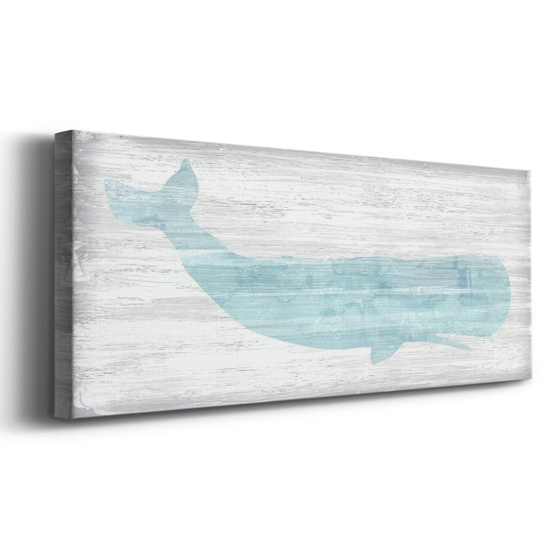 Baleine ivoire sur toile, H 12 po x l 30 po x P 1,5 po