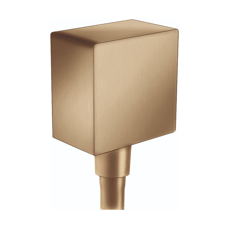 Prise murale carrée avec clapets anti-retour Hansgrohe FixFit, Bronze brossé