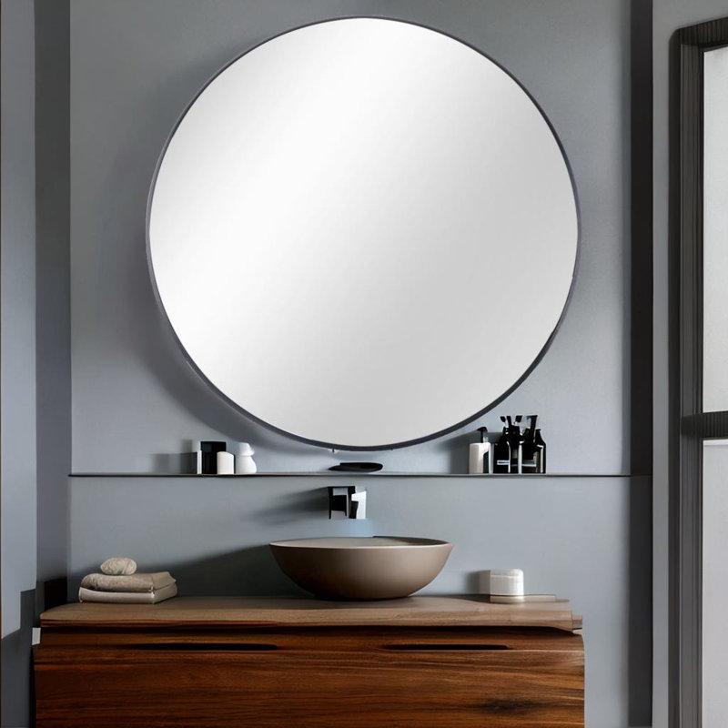 Miroir Rockoh, 32 po x 32 po, Noir
