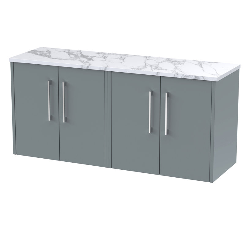 Juno 120.5cm Double Bathroom Vanity Base Only, Coastal Grey