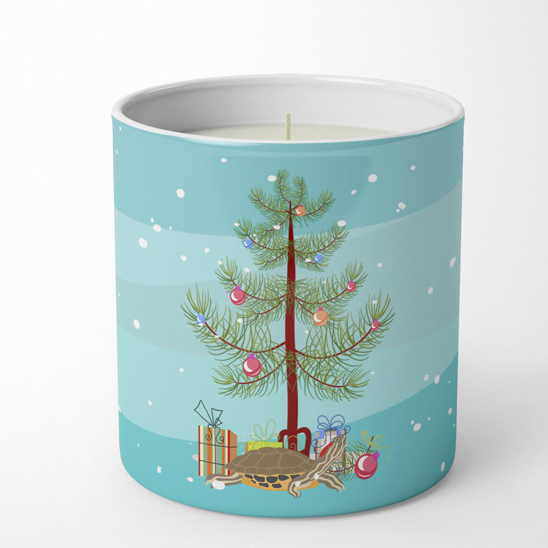 Pine/Christmas Tree Scented Jar Candle with Ceramic Holder