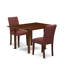 L'ensemble de table de salle à manger 3 pièces comprend une table de cuisine moderne et 2 chaises Parsons en polyester bourgogne, acajou-2031973587-2031973586