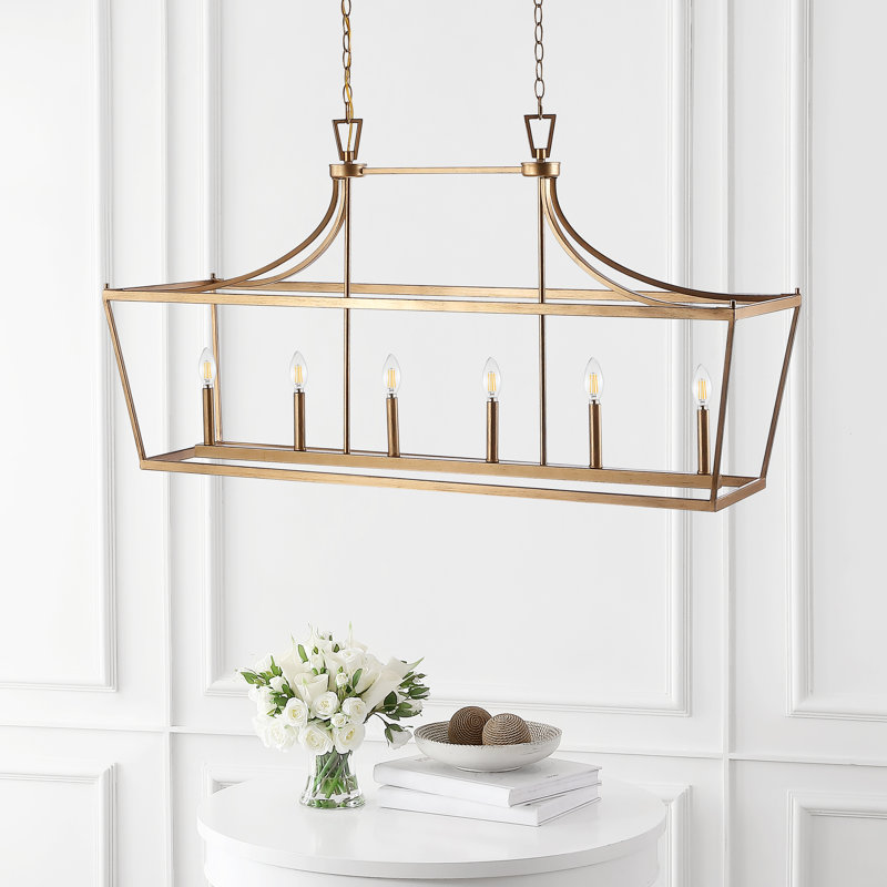 Nardone 6 - Light Kitchen Island Pendant, Gold Painted