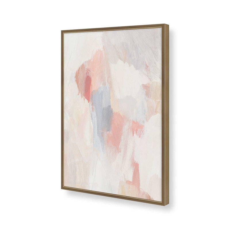 Soft Blush and Cream Abstract II Print in a Frame, 15.25" H x 12.25" W, Open Corner Framed, Brushed Gold