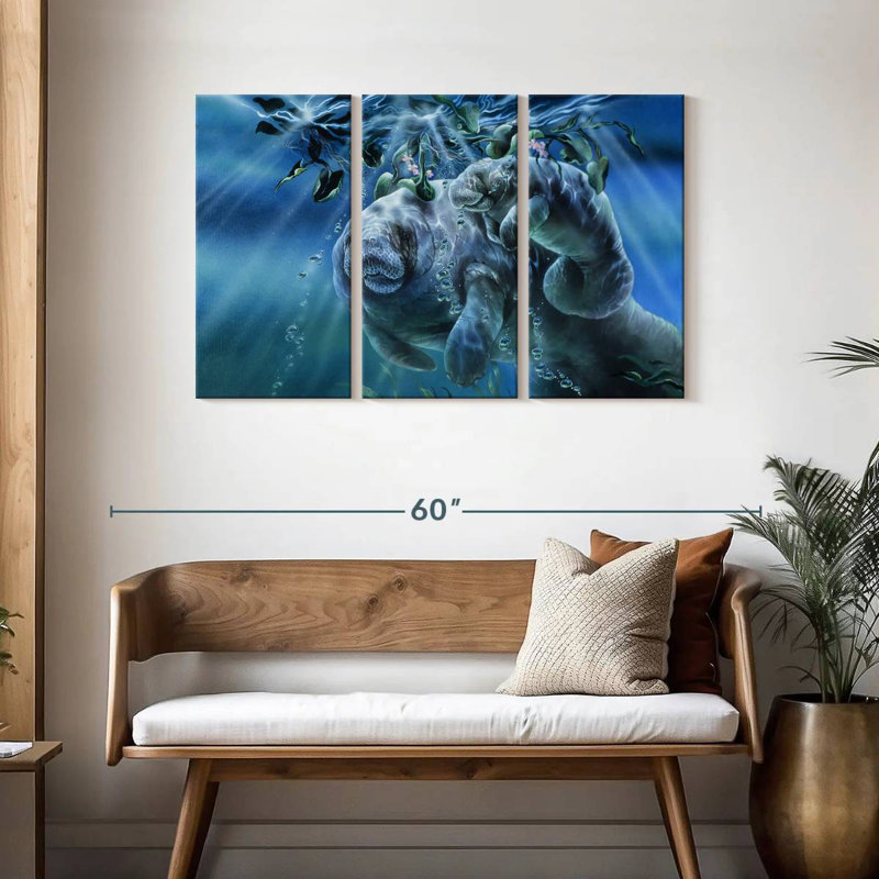 Brampt Manatees Sunshine, 28" H x 45" W