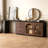 94.5'' Expandable Desk Dresser Desk Combo With 2 Cabinets 3 Drawers For Storage