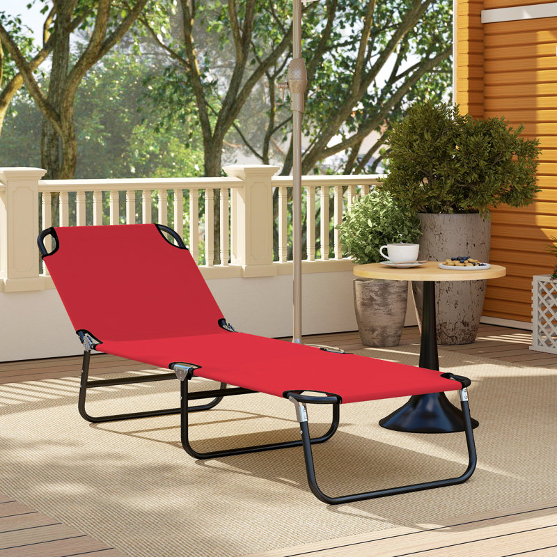 Chaises longues de piscine Goddard Outsunny, Rouge