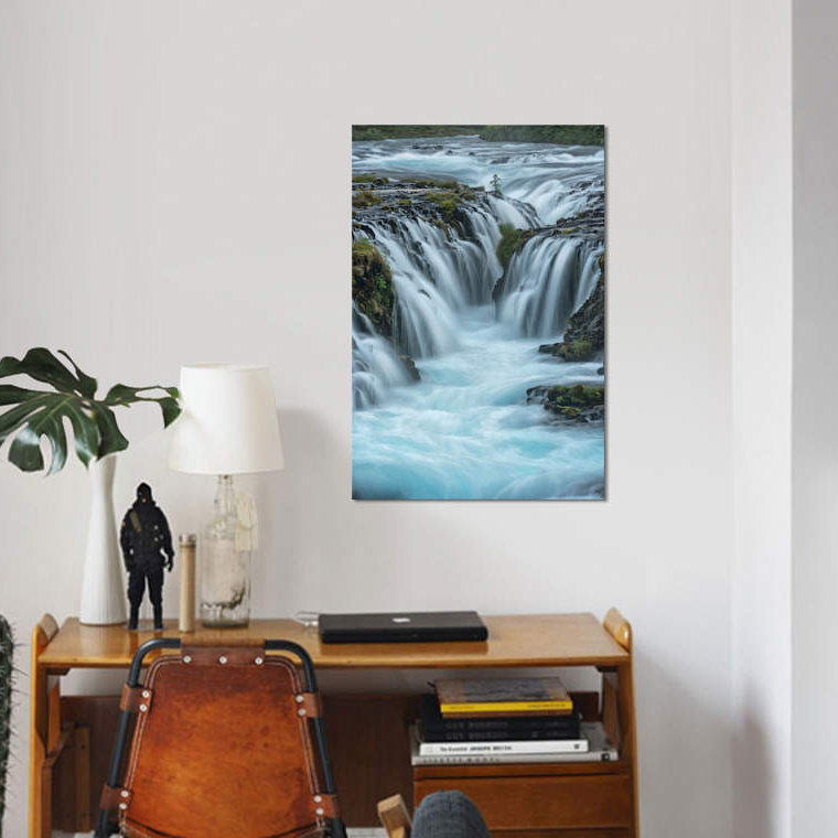« blue water », impression sur toile, H 12 po x l 8 po x P 0,75 po, Toile tendue, Pas de tapis