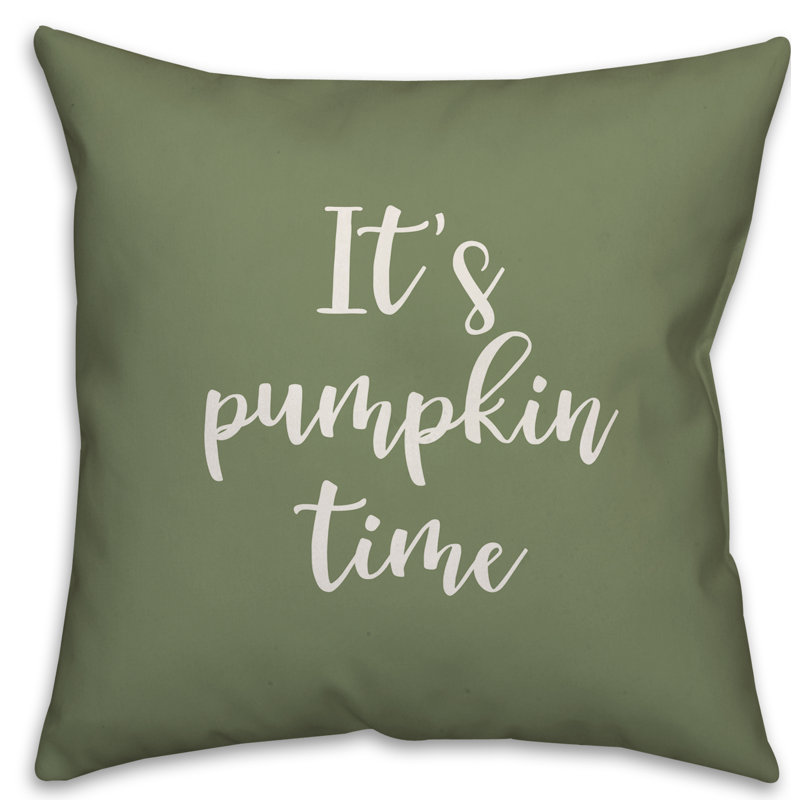  Coussin It's It's Pumpkin Time, Vert, Coussin décoratif