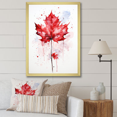 «Red Maple Leaf Beauty I» - Art mural érable