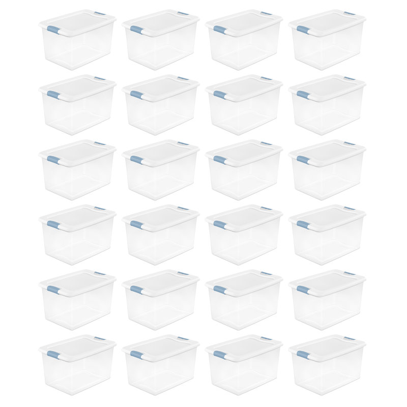 Sterilite Plastic Clear Stackable Latching Storage Box Container