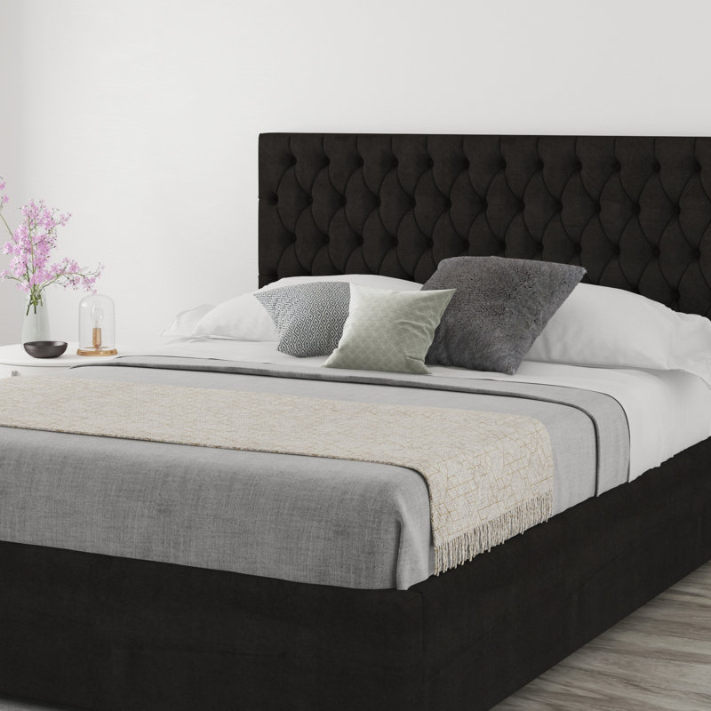 Upholstered Headboard, Linen Charcoal, Kingsize (5')