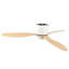 Ventilateur de plafond de 52 pouces avec lumière en blanc doux, ultra-mince encastré, pales en ABS, télécommande, moteur à courant continu, résistant à l'humidité