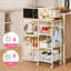 Îlot de cuisine sur roulettes avec tablettes de rangement, table de cuisine roulante avec crochets et roulettes verrouillables, armoire à café pour le bureau de la salle à manger