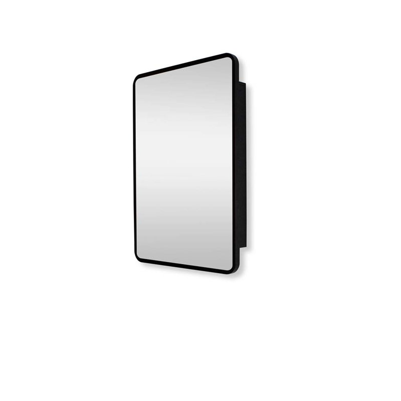 Pharmacie avec miroir 2 tablettes 20 W 28 H Reymi, Black, 28 po x 20 po