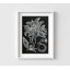 Art mural encadré de Frida, impression murale de fruits noirs et blancs, impression de craie botanique, art mural surdimensionné de nature, dessins de feuilles