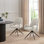 Lyla Luxury Fabric Upholstered Swivel Dining And Office Chair With Metal Legs