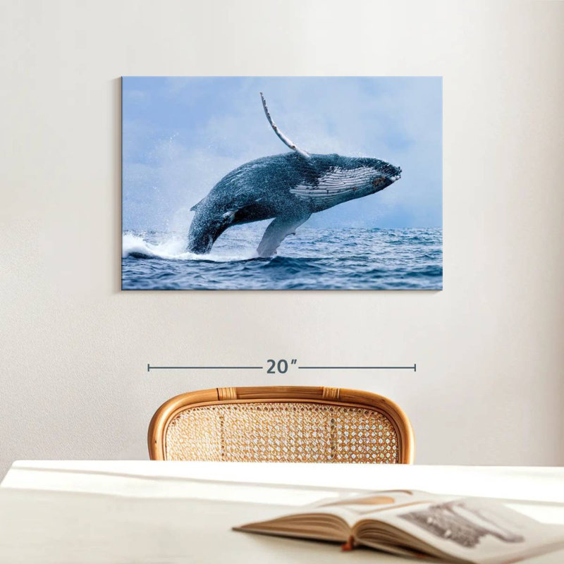 Brampt Leaping Humpback Whale, 16" H x 24" W