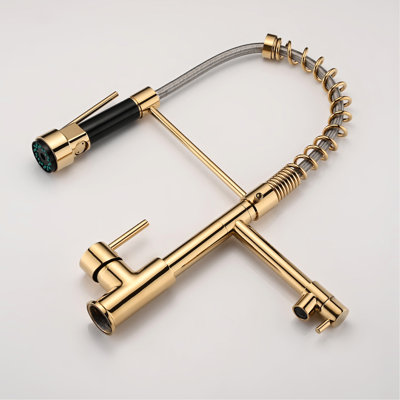 Commercial Kitchen Sink Faucet - Pull Down, Stainless Steel, Single Handle, Scratch & Rust , 360 Swivel, 1.8Gpm Down Degree Rotation, Flow