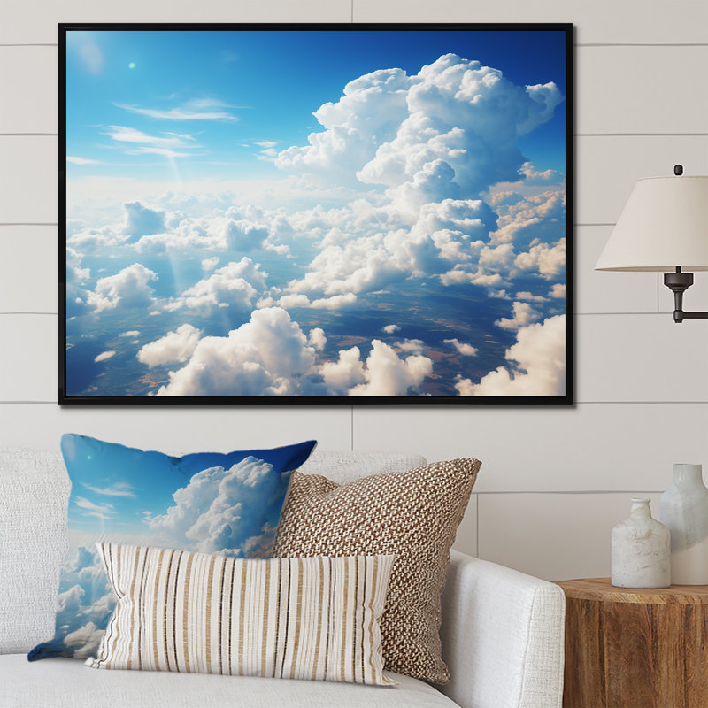 Toile panoramique Horizon III - art mural Sky, H 34 po x l 44 po x P 1,5 po, Cadre flottant noir