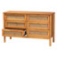 Commode à 6 tiroirs en bois brun doré et brun doré et rotin Betzayda Baxton Studio Jenn