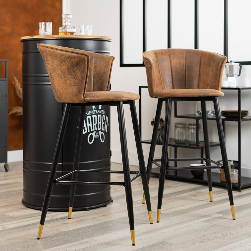 Blanchester Upholstered Counter Stool with Metal Frame