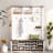 Farmhouse 4-in-1 Hall Tree With 6 Hooks, Entryway Bench With Adjustable Shelves, 16 Open Compartments And A Side Umbrella Rack-1264172473