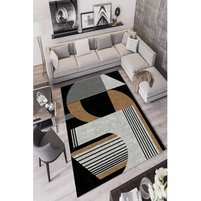 Eco-Friendly Black Carpet (23.6 x 39.4 inches), 100% Polyester, 650 g/m² | Antibacterial, Non-Slip PVC Dot Underside, 0.2 in Pile Height | Machine Washable, Perfect for Home & Office Use, Durable & Stylish Design