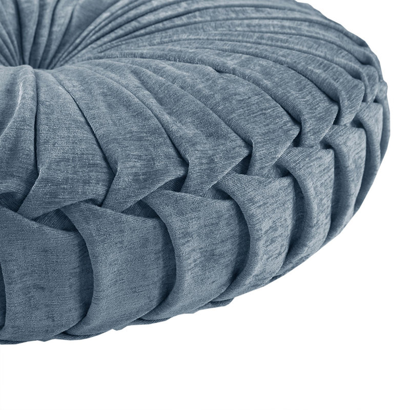 Coussin de sol en chenille de polyester 22 po x 6 po Dia, Bleu