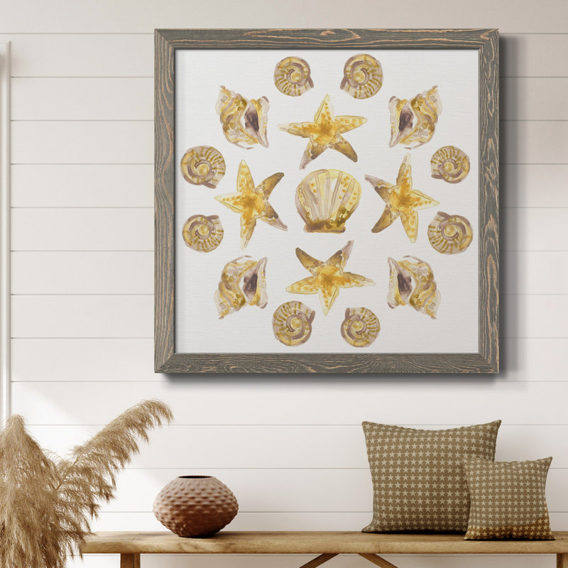 Seaside Kaleidoscope I-Premium, toile encadrée - prête à être accrochée, Gris, H 27,5 po x l 27,5 po x P 1,5 po