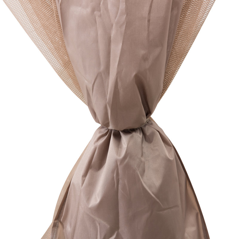 Khaki 11x11 ft. Pop-Up Steel Frame Gazebo with Netting