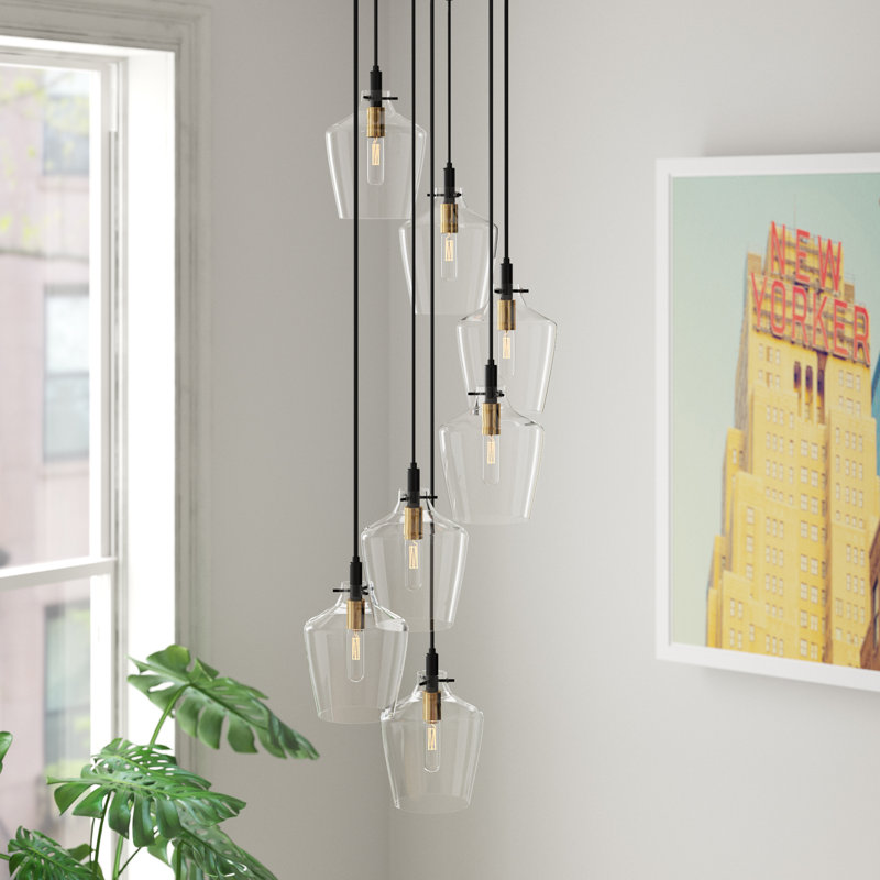 Luminaire suspendu en pot à 7 lumières Caitlin