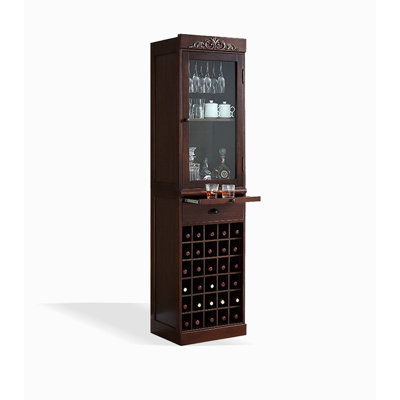19.69" Walnut Rectangular Solid Wood Wine Racks