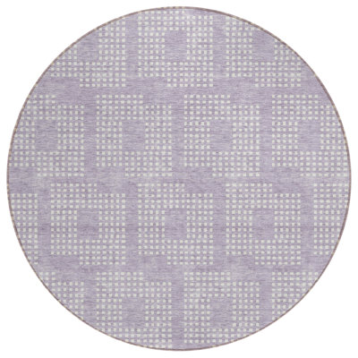 Tapis rond lavable et ivoire 8 po