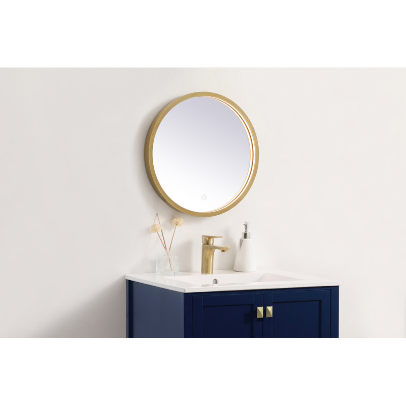 Miroir de salle de bain Pickard, Laiton, 18" x 18"
