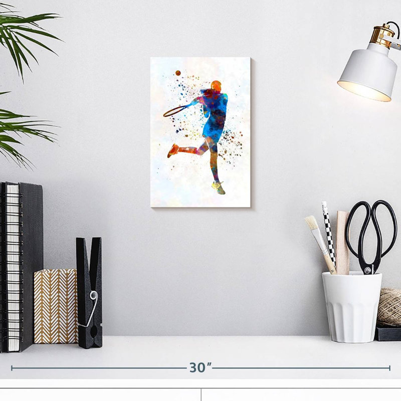 Sirci, joueuse de tennis à l'aquarelle I, H 12 po x l 8 po