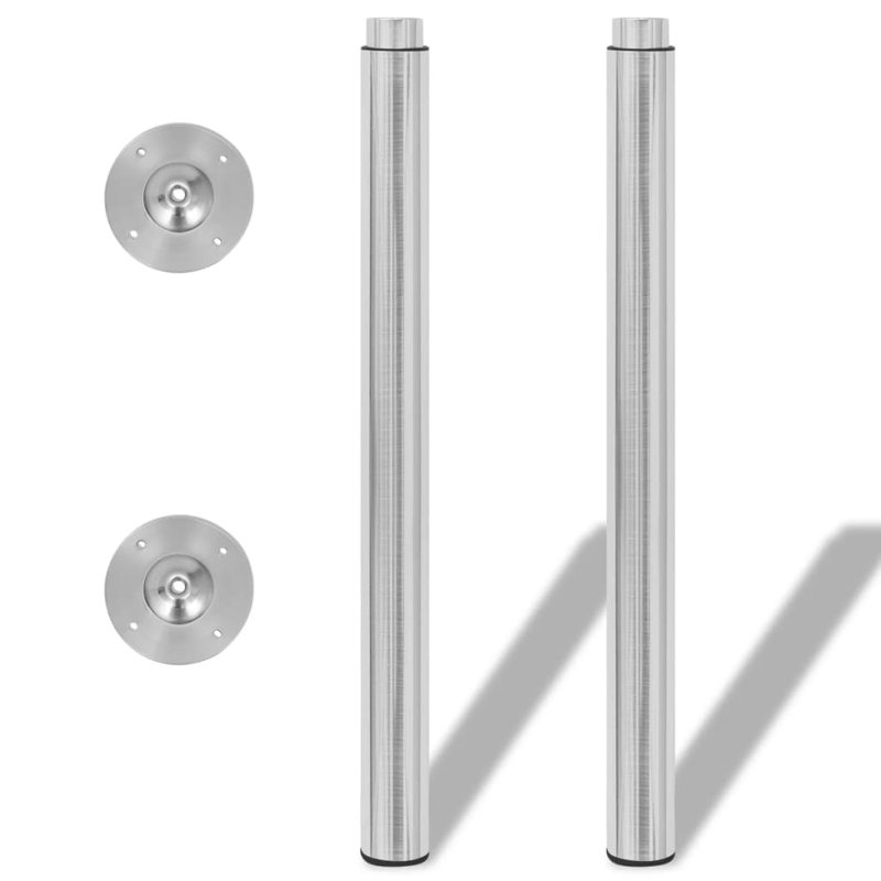 Ensemble de 2 pieds de table vidaXL en acier inoxydable , Nickel brossé
