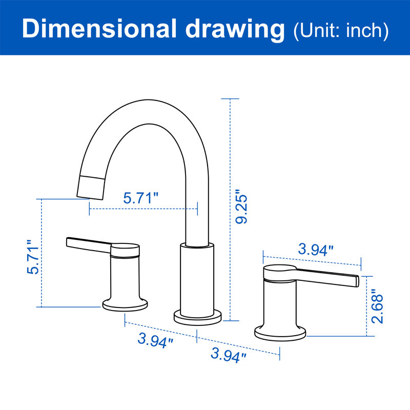 Widespread Bathroom Faucet, Matte Black