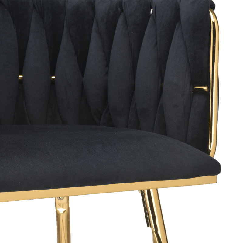 Tabouret de comptoir avec structure en métal 25,6 po Kristyn, Noir
